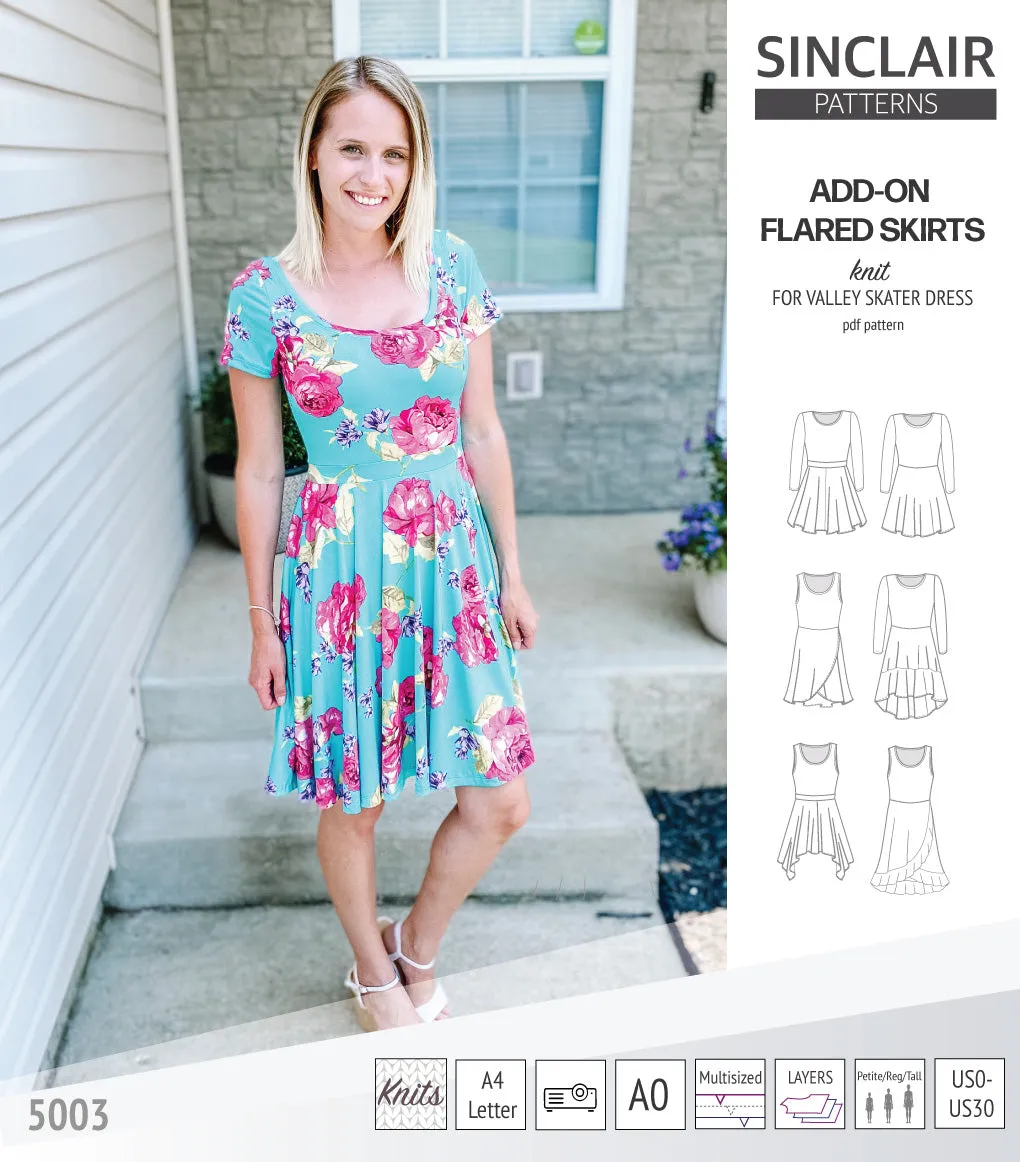 ADD-ON Flared skirts for Valley skater dress (PDF)