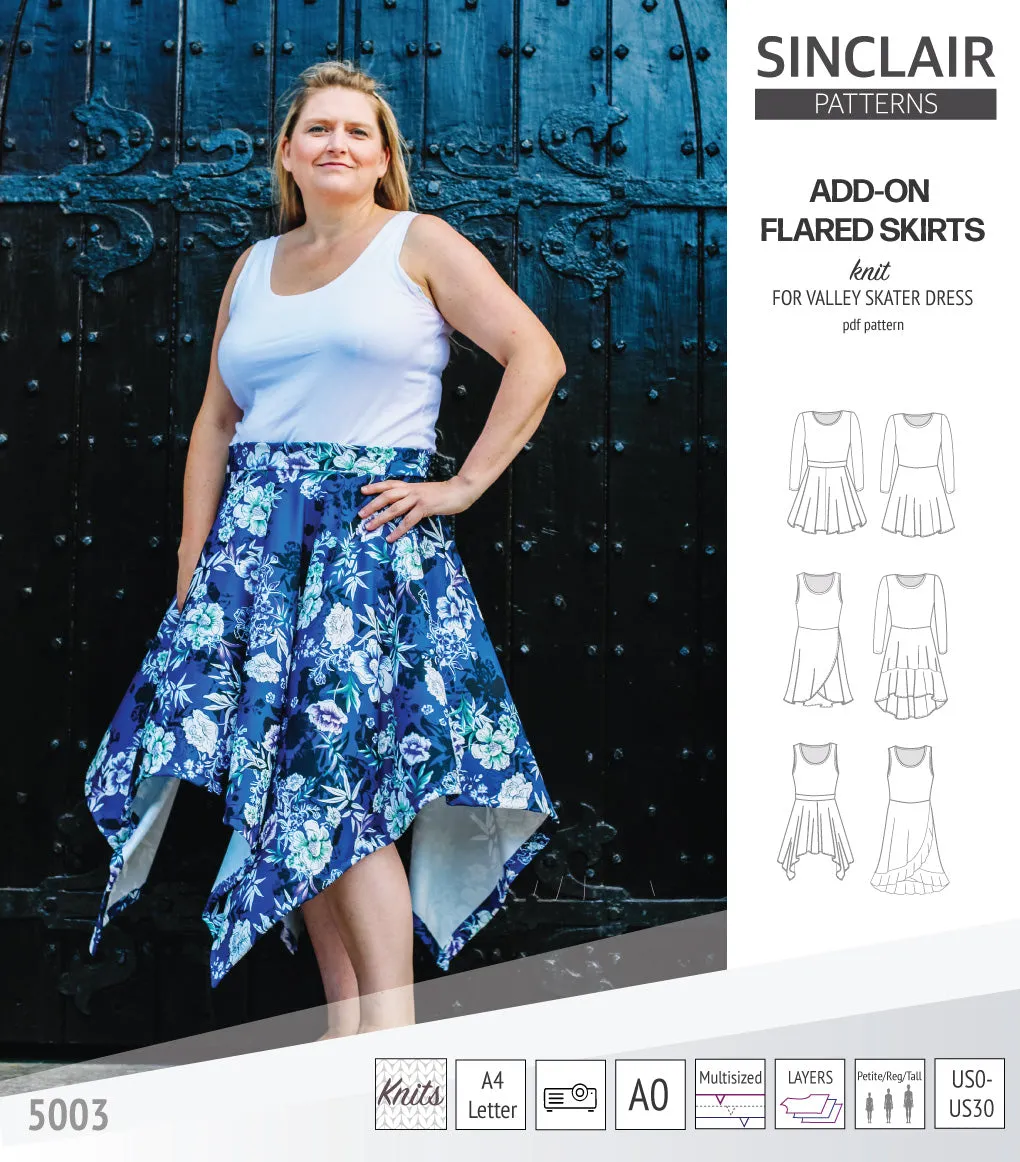 ADD-ON Flared skirts for Valley skater dress (PDF)