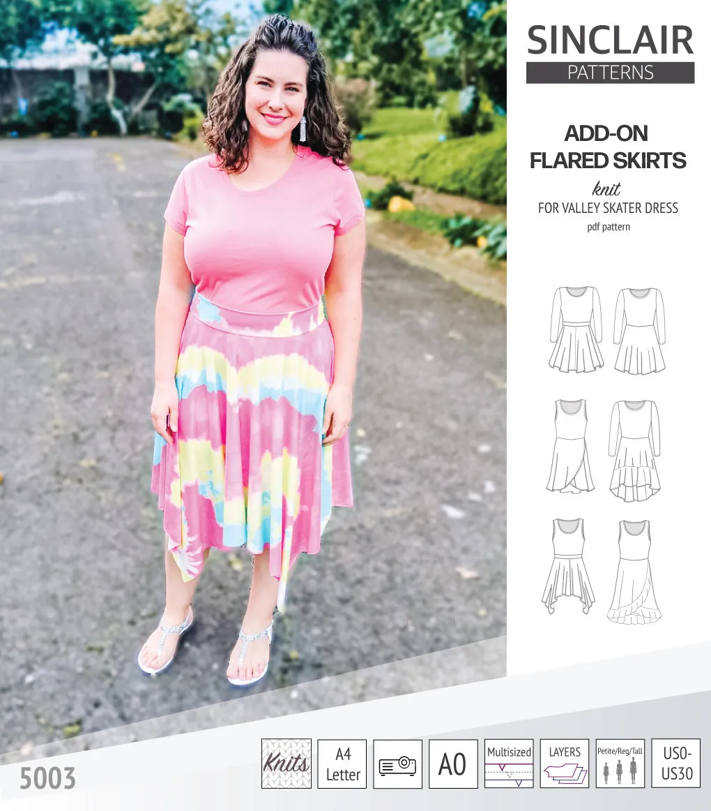ADD-ON Flared skirts for Valley skater dress (PDF)