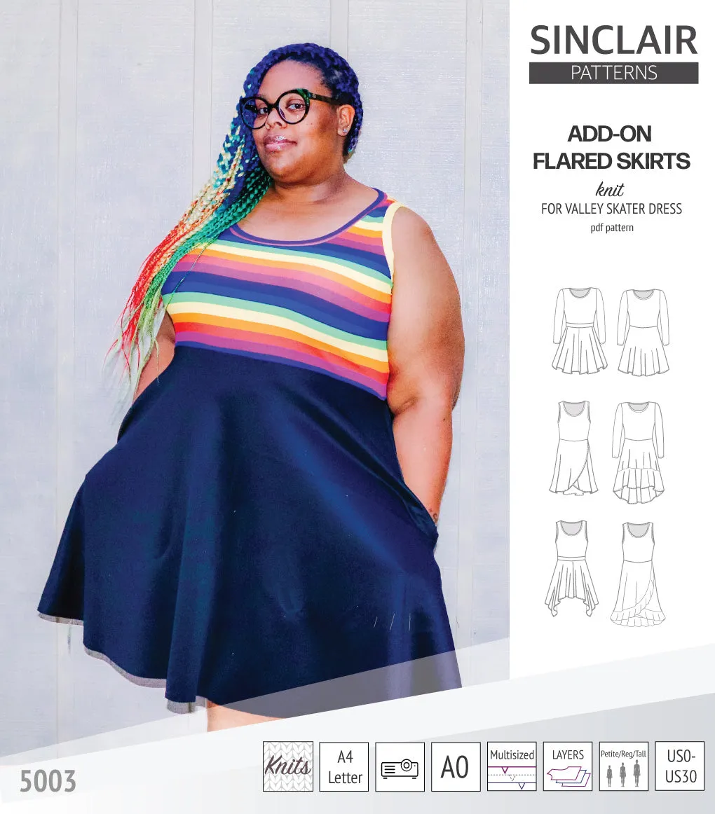 ADD-ON Flared skirts for Valley skater dress (PDF)