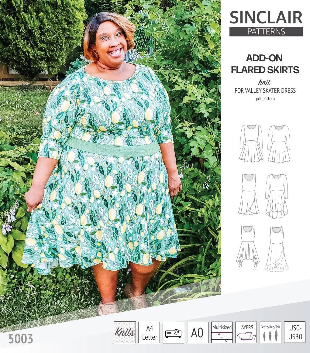 ADD-ON Flared skirts for Valley skater dress (PDF)