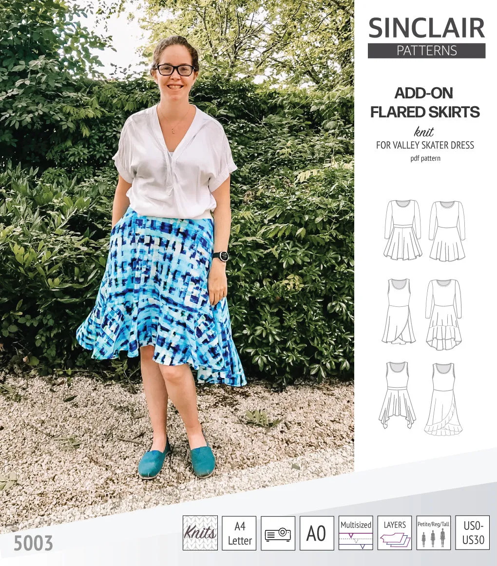 ADD-ON Flared skirts for Valley skater dress (PDF)