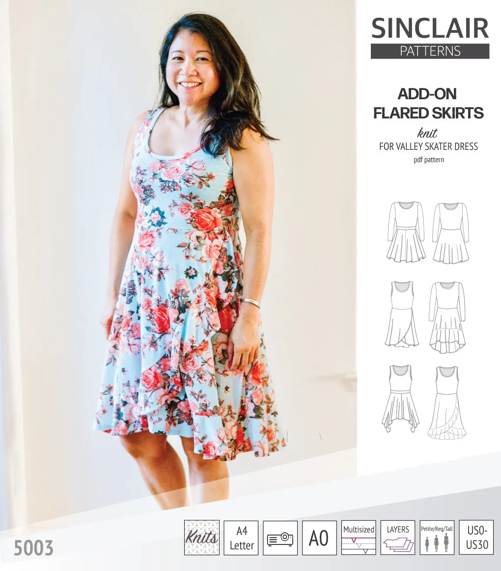 ADD-ON Flared skirts for Valley skater dress (PDF)