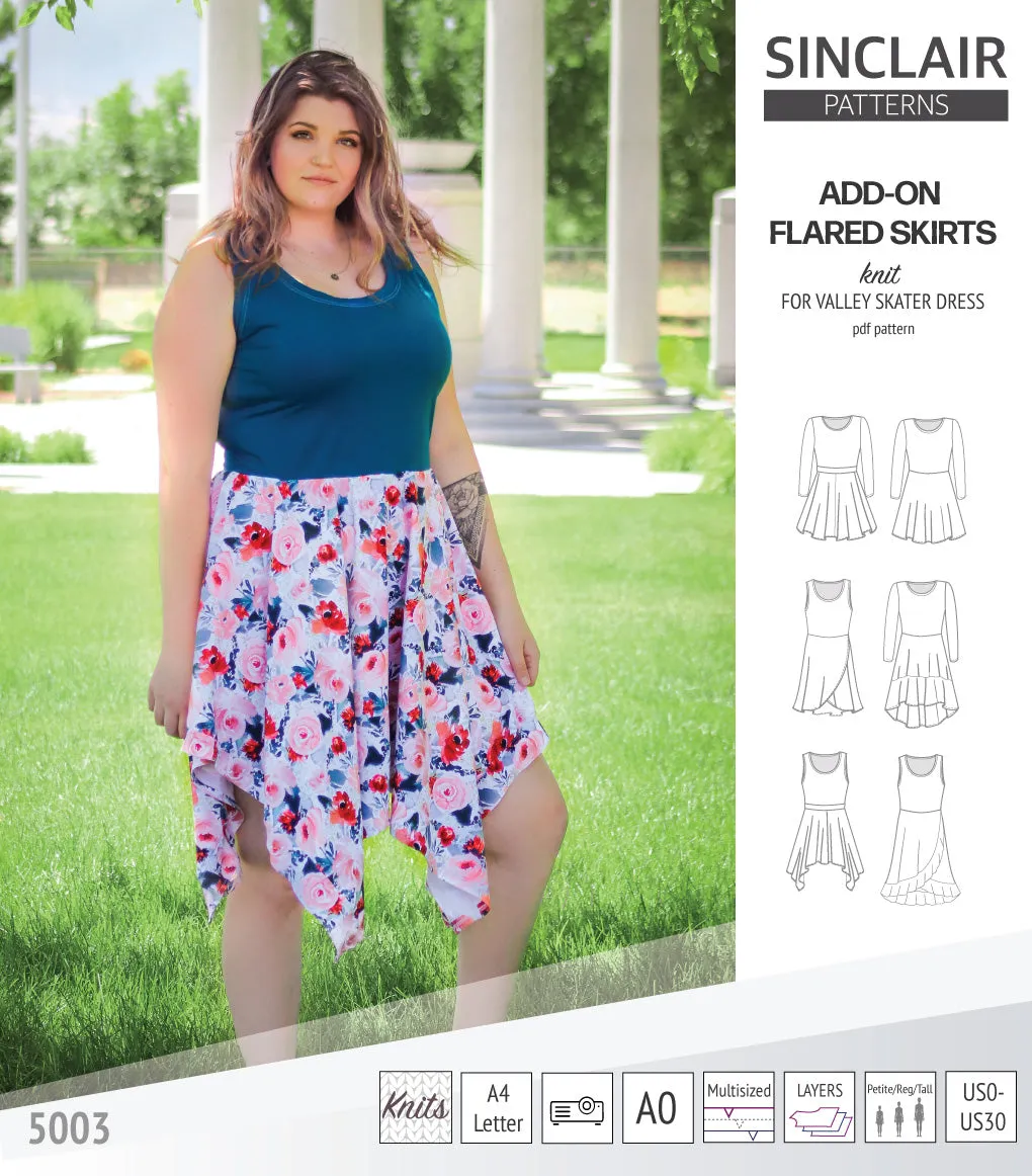 ADD-ON Flared skirts for Valley skater dress (PDF)