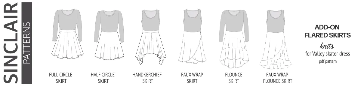 ADD-ON Flared skirts for Valley skater dress (PDF)