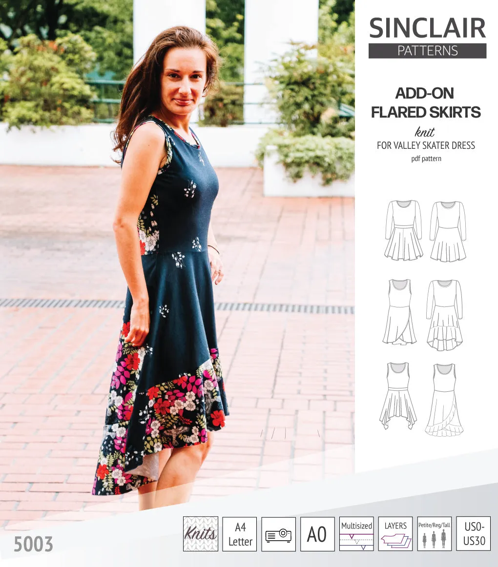 ADD-ON Flared skirts for Valley skater dress (PDF)