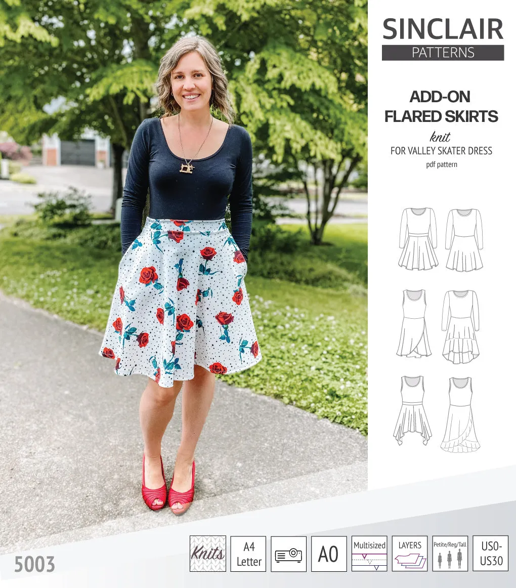 ADD-ON Flared skirts for Valley skater dress (PDF)