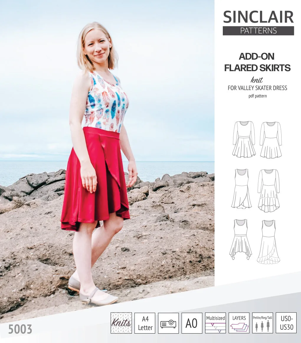 ADD-ON Flared skirts for Valley skater dress (PDF)