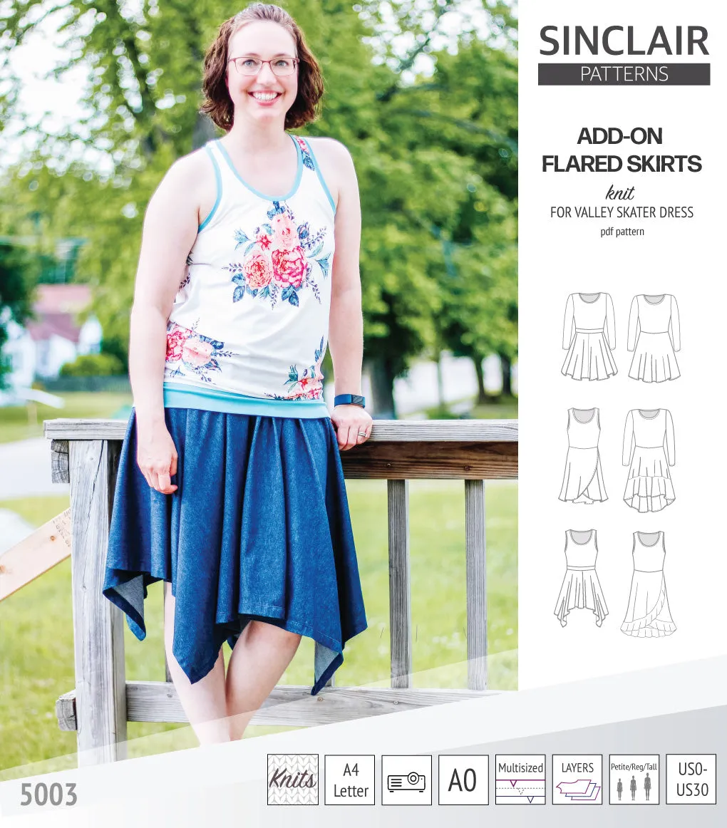 ADD-ON Flared skirts for Valley skater dress (PDF)