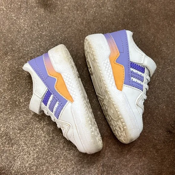 Adidas Forum Low 'Fruits &amp; Rainbow Patches' Low Top Lace Velcro Girls Sneakers