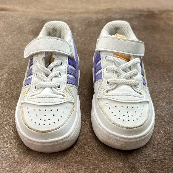 Adidas Forum Low 'Fruits &amp; Rainbow Patches' Low Top Lace Velcro Girls Sneakers