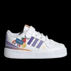 Adidas Forum Low 'Fruits &amp; Rainbow Patches' Low Top Lace Velcro Girls Sneakers