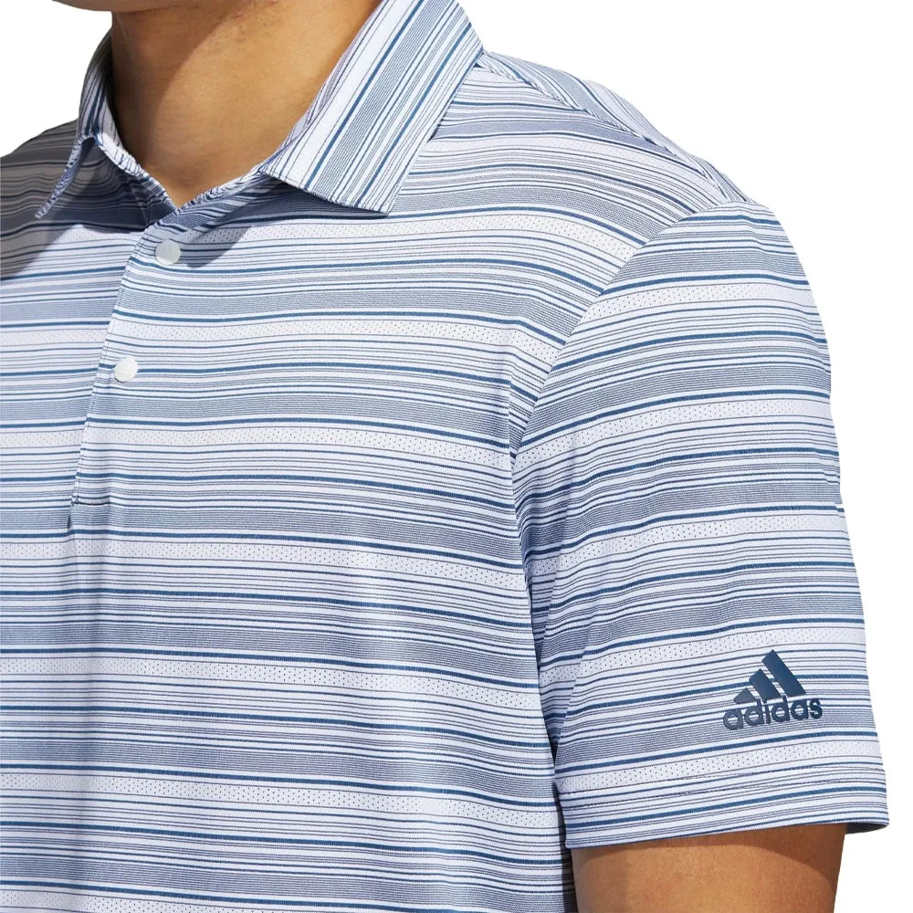 adidas Heather Snap Polo Shirt - Crew Navy/White
