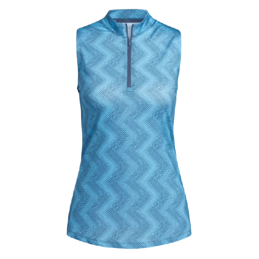 Adidas Ultimate365 Ladies Ottoman Printed Sleeveless Polo Shirt