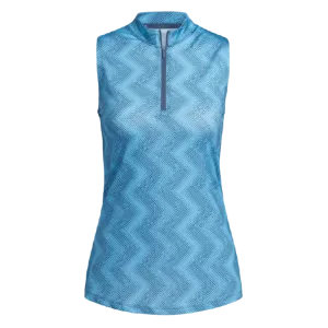 Adidas Ultimate365 Ladies Ottoman Printed Sleeveless Polo Shirt