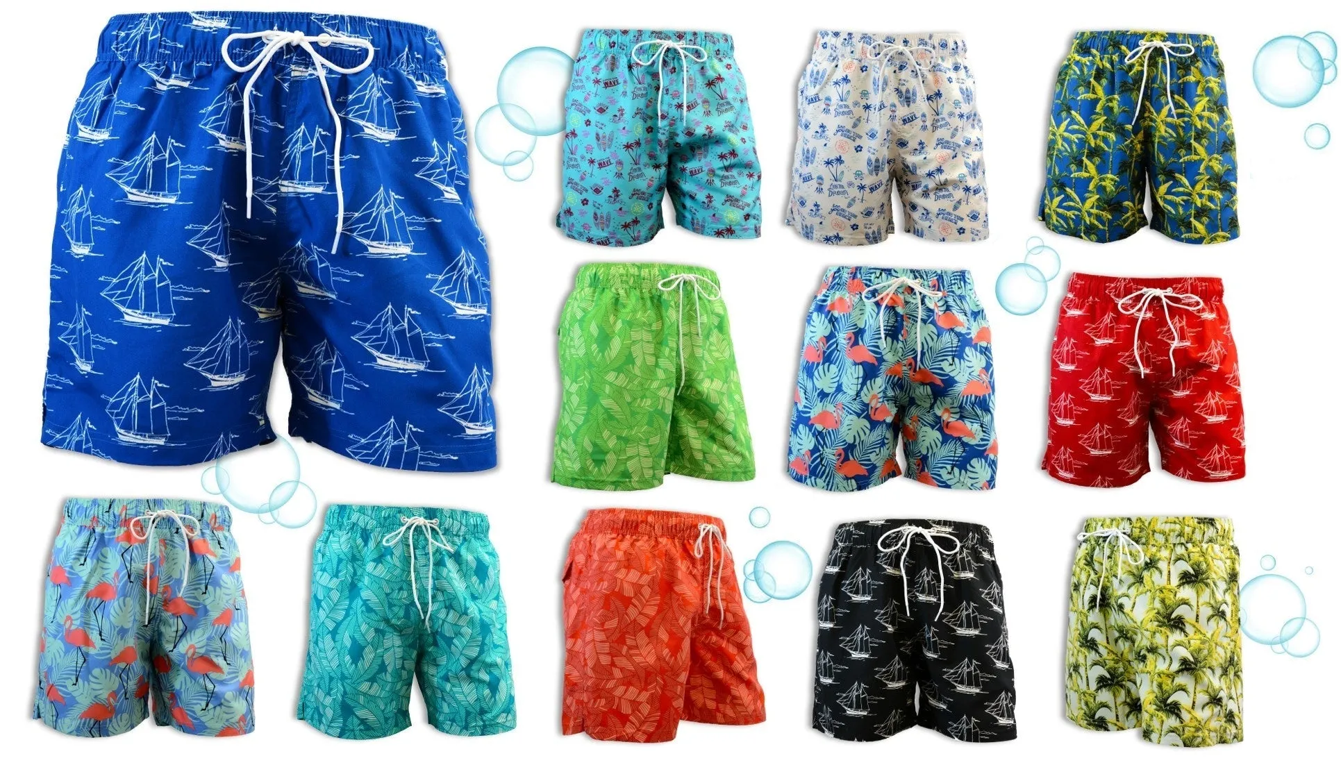 Adoretex Men's Flamingo Printed Beach Board Shorts (MP013)