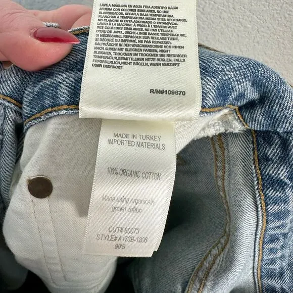 AGOLDE Womens 90s Distressed Crop Jeans in Suspend Wash Size 28