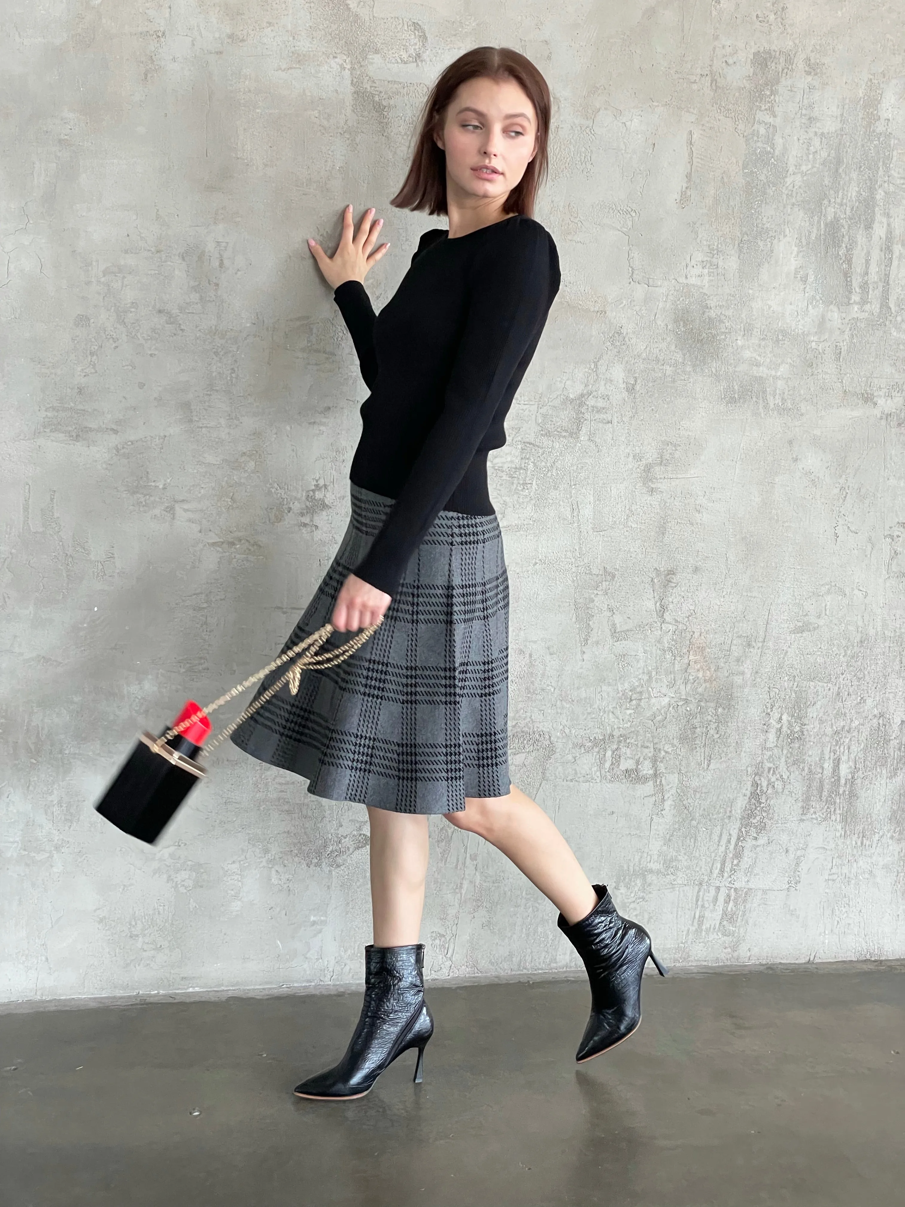 AMAZING MM SKIRT - YEAR ROUND CHARCOAL PLAID