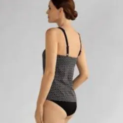 Amoena Ayon Pocketed Mastectomy Tankini - Black & White 71116
