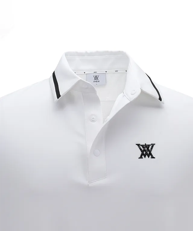 ANEW Golf: Men Back Triangular Point Short T-Shirt - White