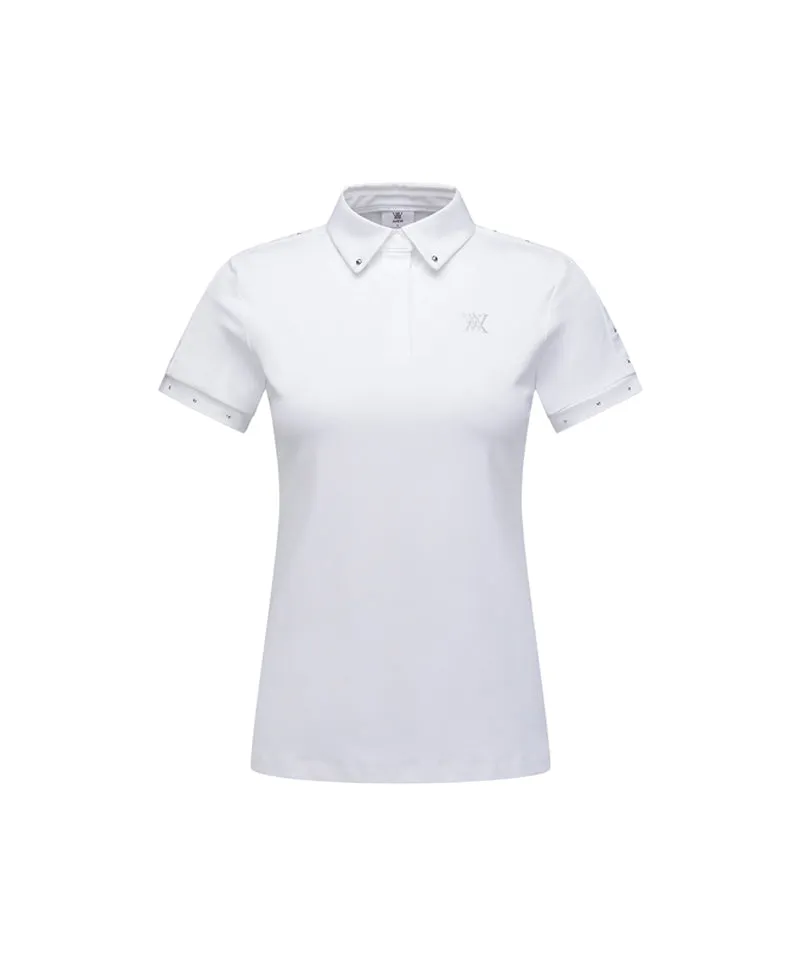 ANEW Women's Back Triangular Point Short T-Shirt - White