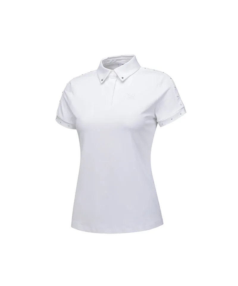 ANEW Women's Back Triangular Point Short T-Shirt - White
