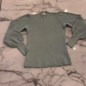 Anthropologie Line Dot mint green turtleneck sweater puff sleeve sz M