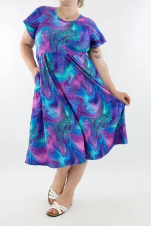 Aurora Sky - A-Line Dress - Midi Length - Side Pockets