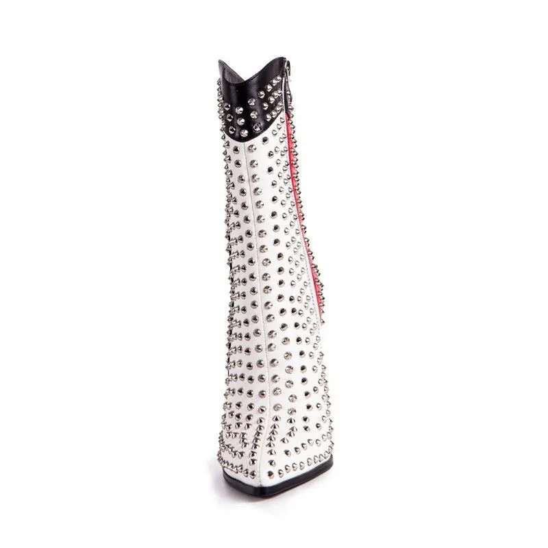 Autumn White Red Patchwork Ankle Boots Women Martin Boots