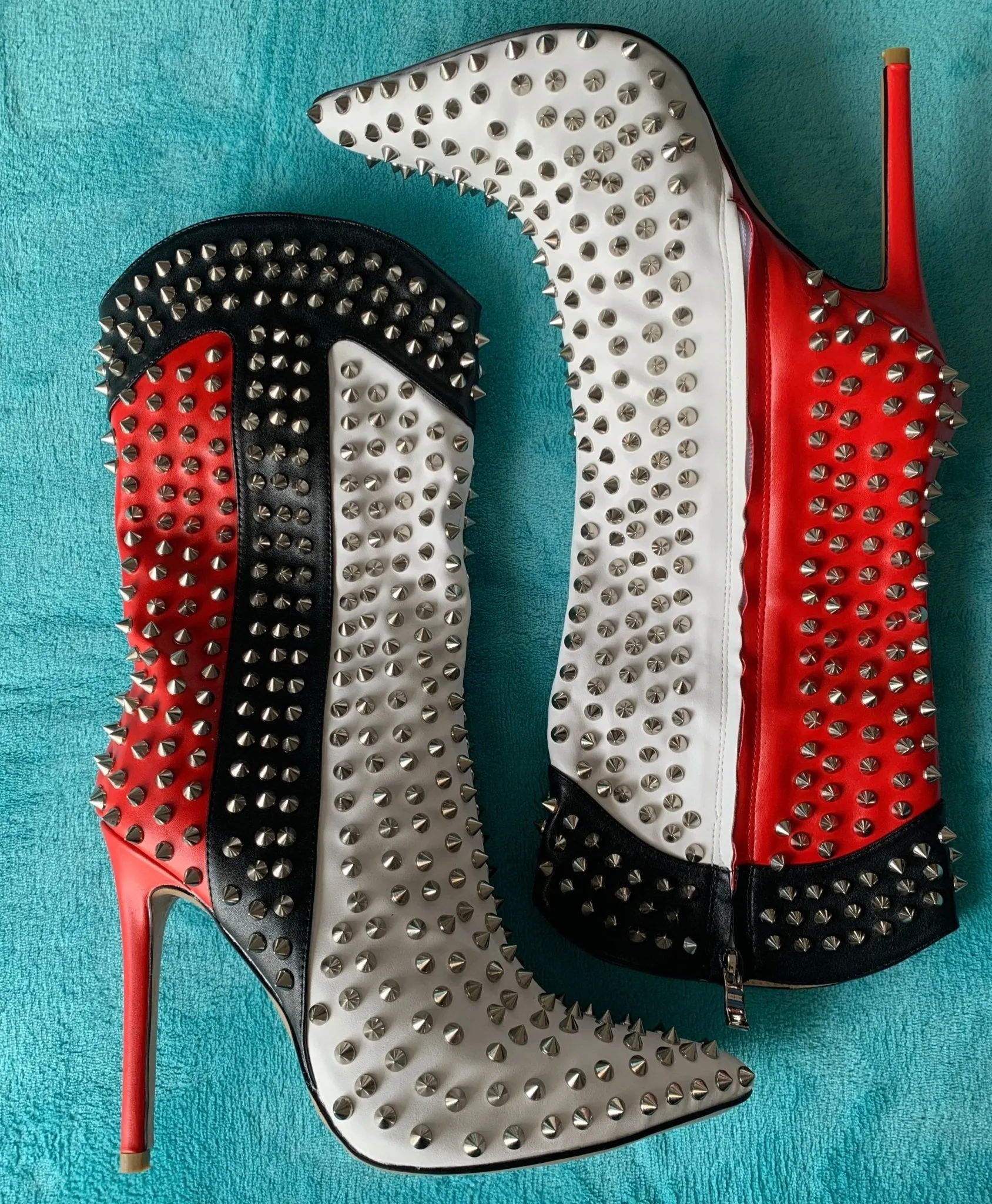 Autumn White Red Patchwork Ankle Boots Women Martin Boots