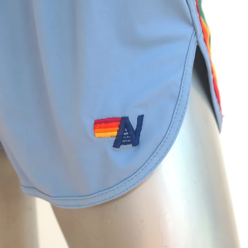 Aviator Nation 5 Stripe Flex Board Shorts Island Blue Size Small