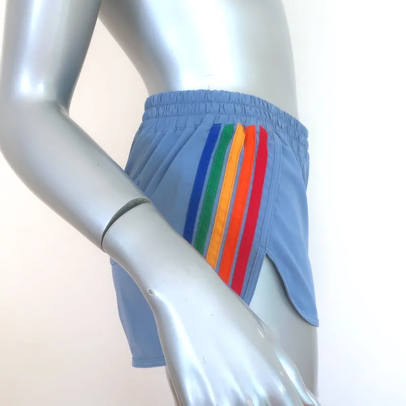 Aviator Nation 5 Stripe Flex Board Shorts Island Blue Size Small