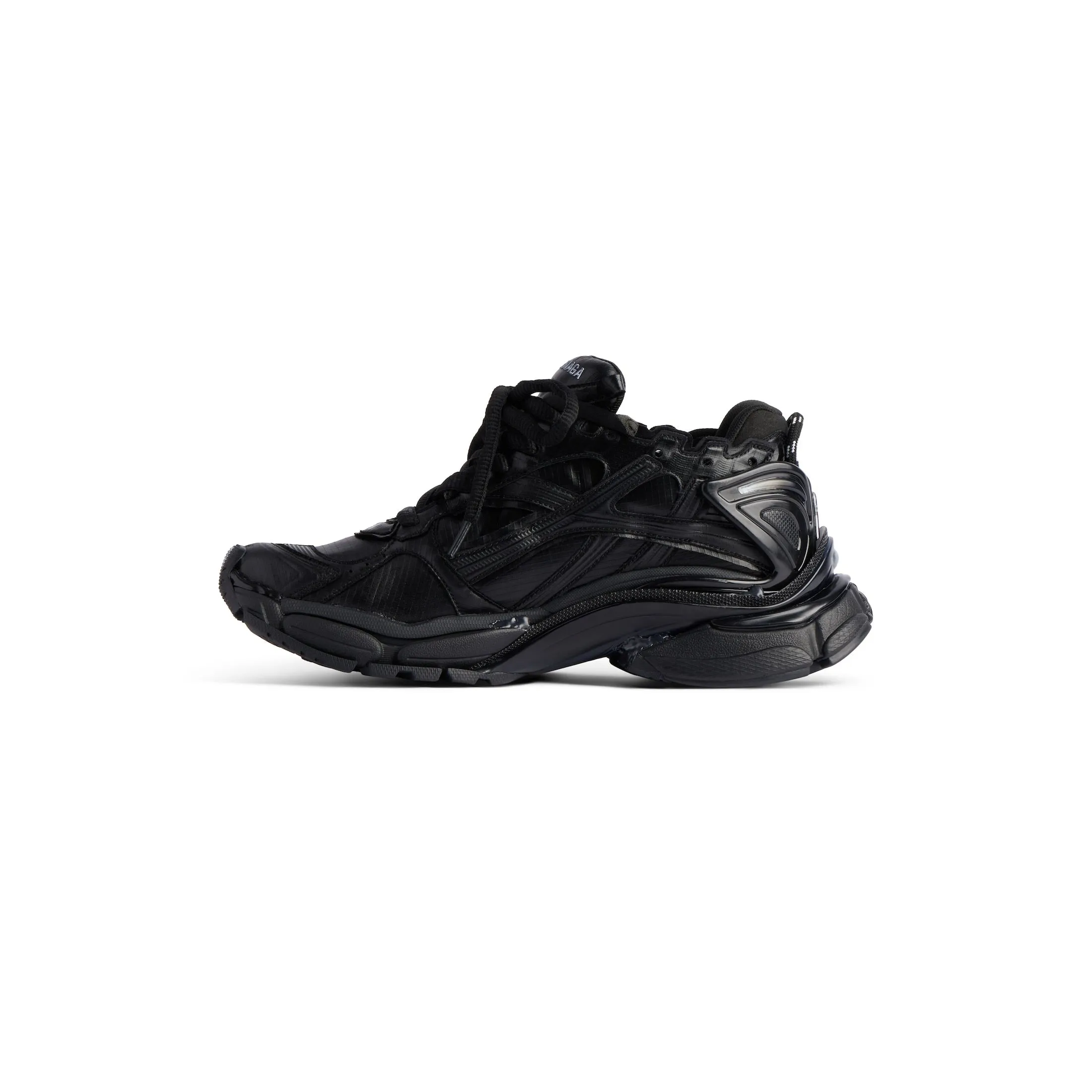 Balenciaga Black Mesh and Faux Leather Runner Sneakers