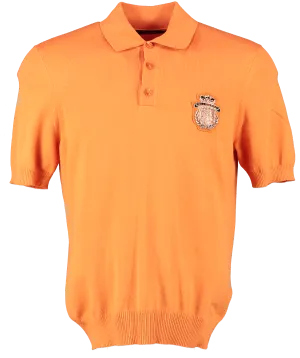 Billionaire Orange CREST Knit Polo Shirt UK S