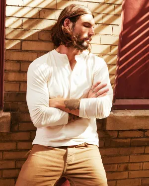 BILLY REID Sueded Cotton Louis Henley | Natural