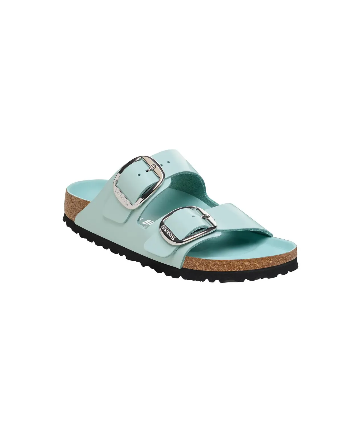 Birkenstock Arizona Big Buckle High Shine Natural/Patent Leather Surf Green Sandals