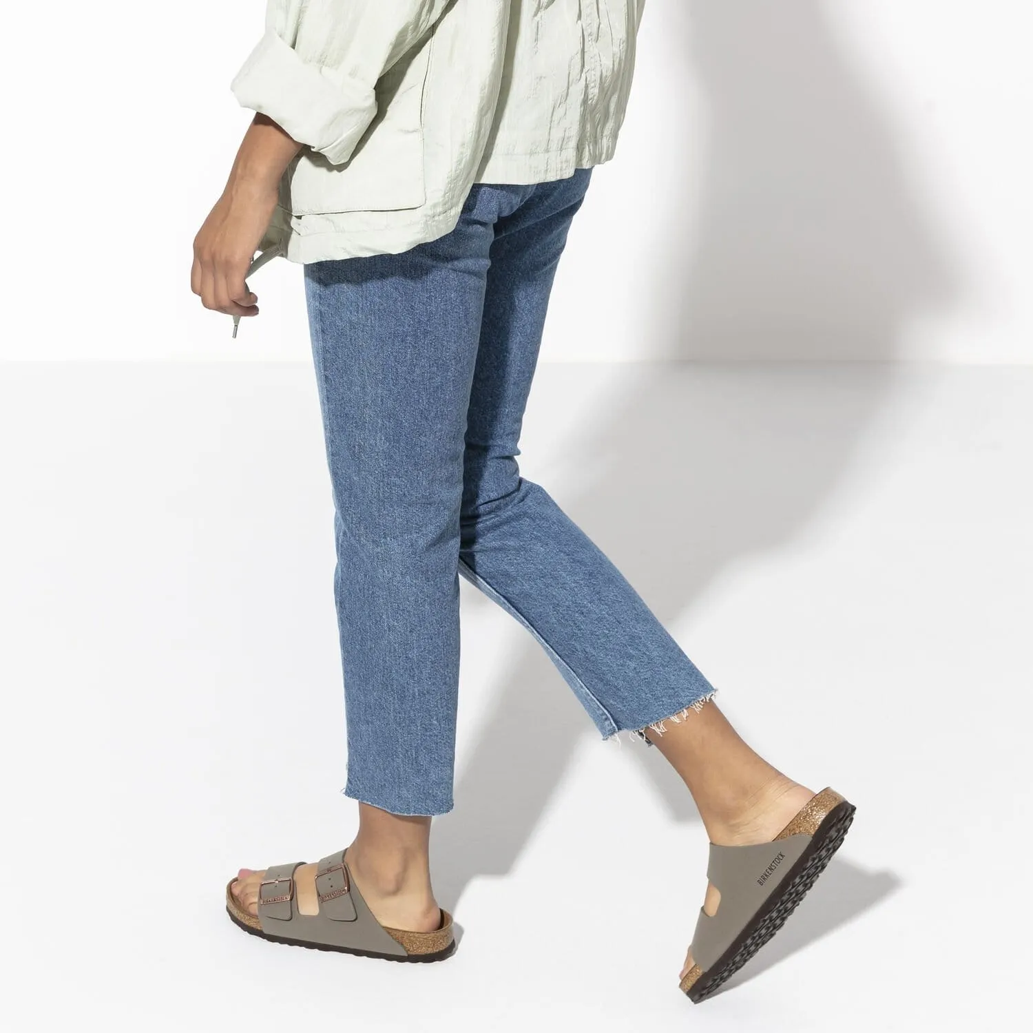 Birkenstock Arizona Birkibuc Stone Sandal - Regular