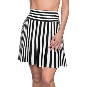 Black and White Striped Women's Skater Skirt Costume Cosplay Gift for Her Fantasy Skirt Circle Skirt Female Beetlejuice Jailbird Referee