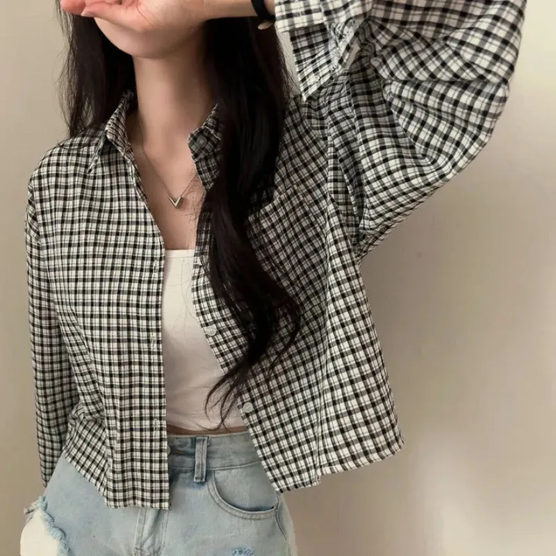 Black Drop Shoulder Flannel Shirt