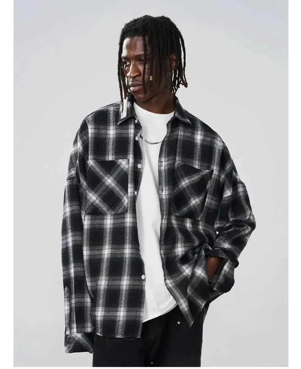 Black Flannel Plaid Shirt