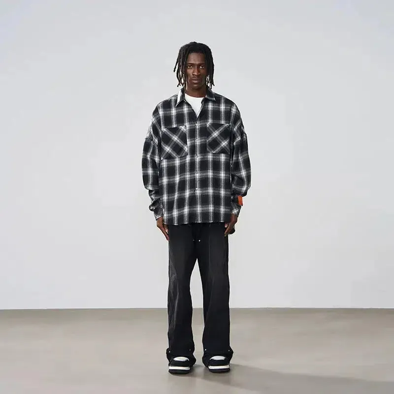 Black Flannel Plaid Shirt