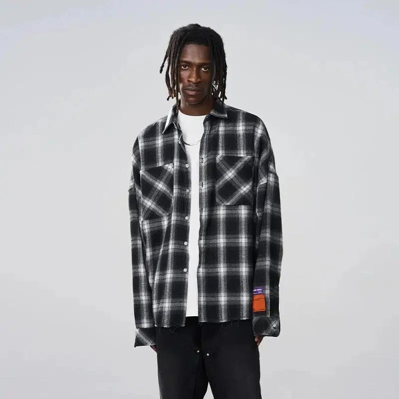 Black Flannel Plaid Shirt