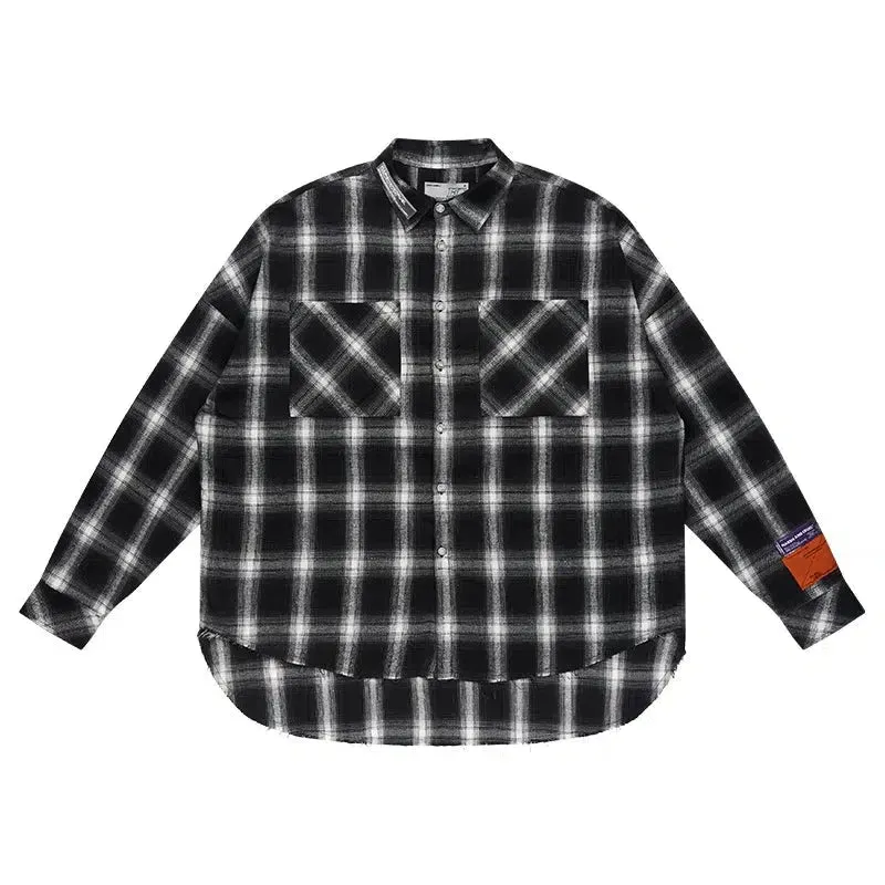 Black Flannel Plaid Shirt