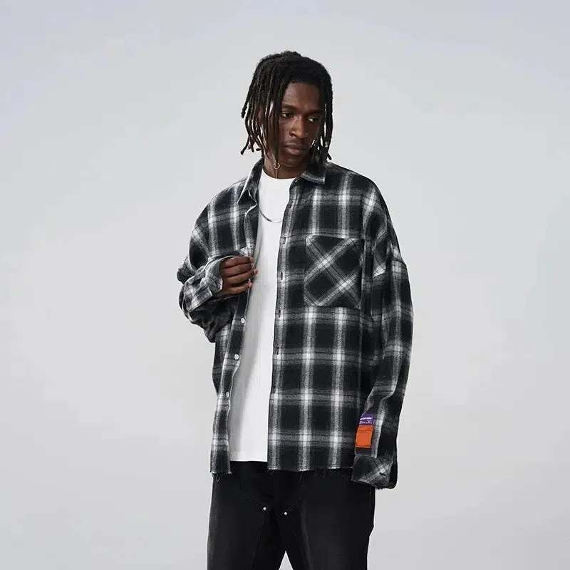 Black Flannel Plaid Shirt