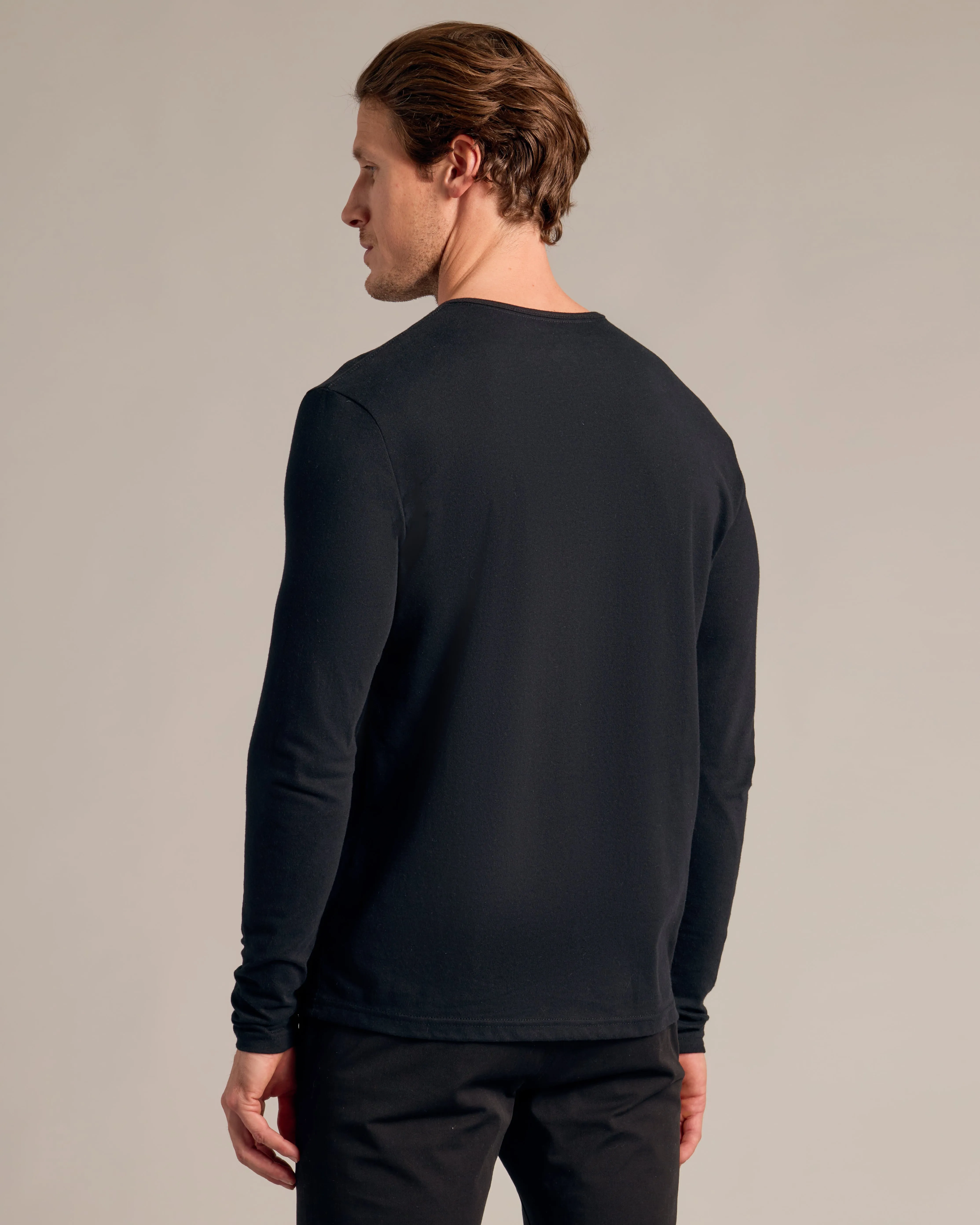 Black Long Sleeve Henley