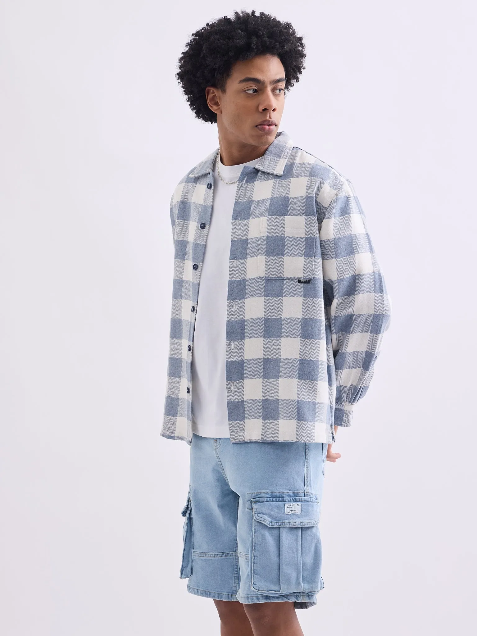 Blue Flannel Overshirt