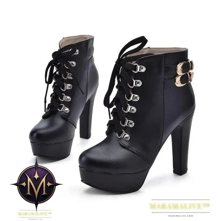 boots with studded leather
