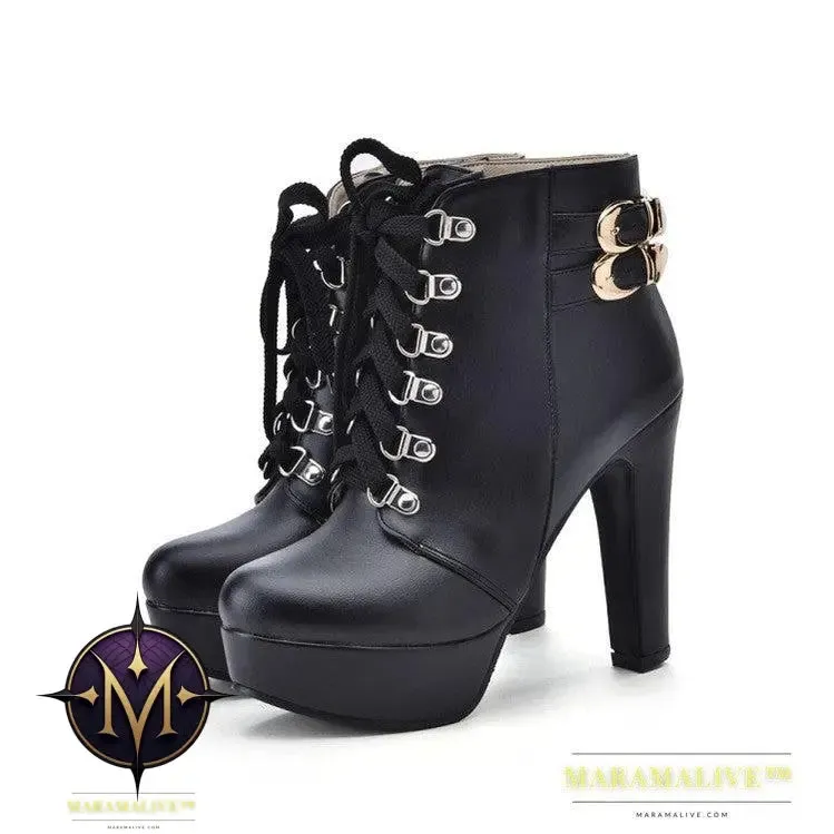 boots with studded leather