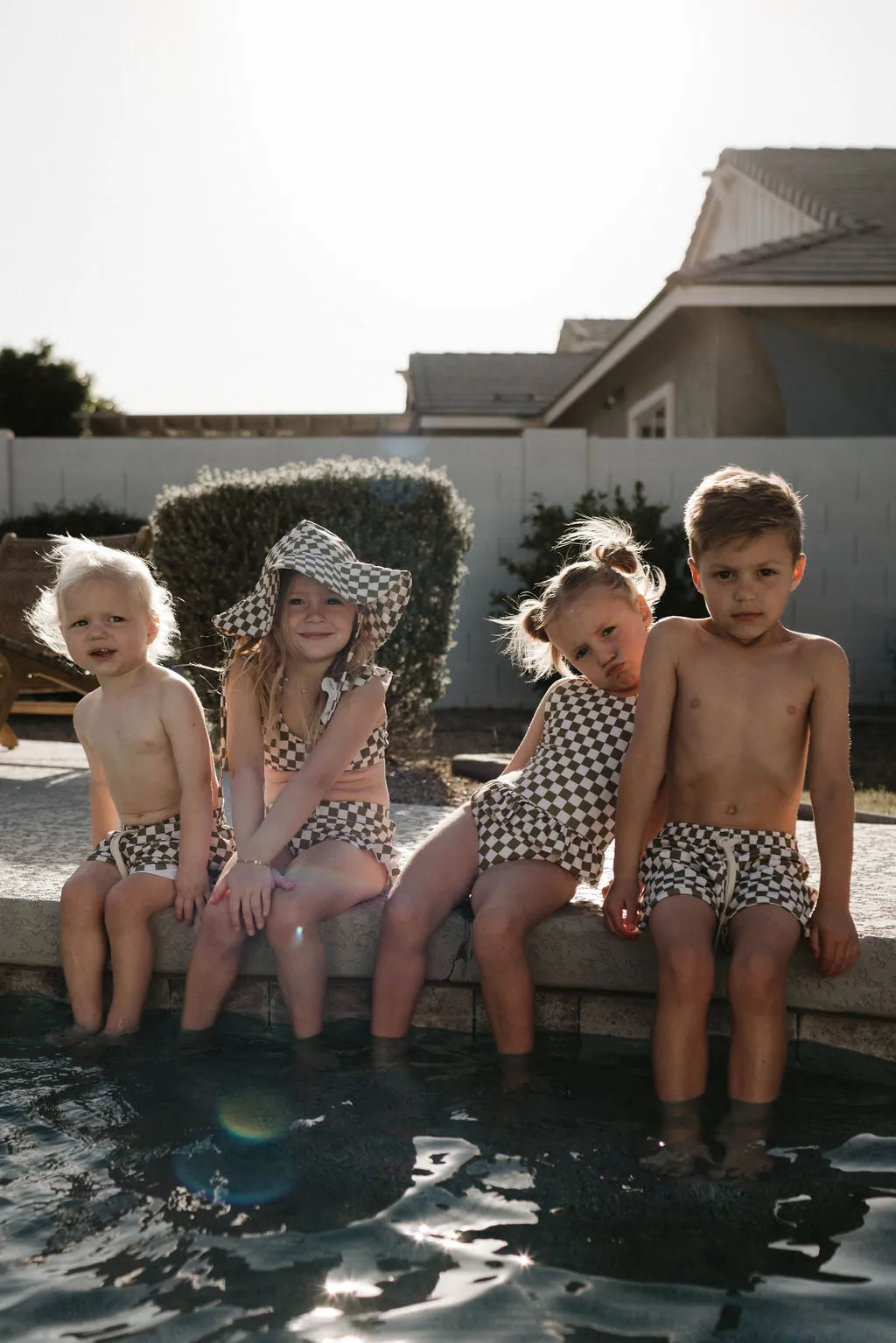 Boys  Board Shorts | Wave Chaser Olive Checker