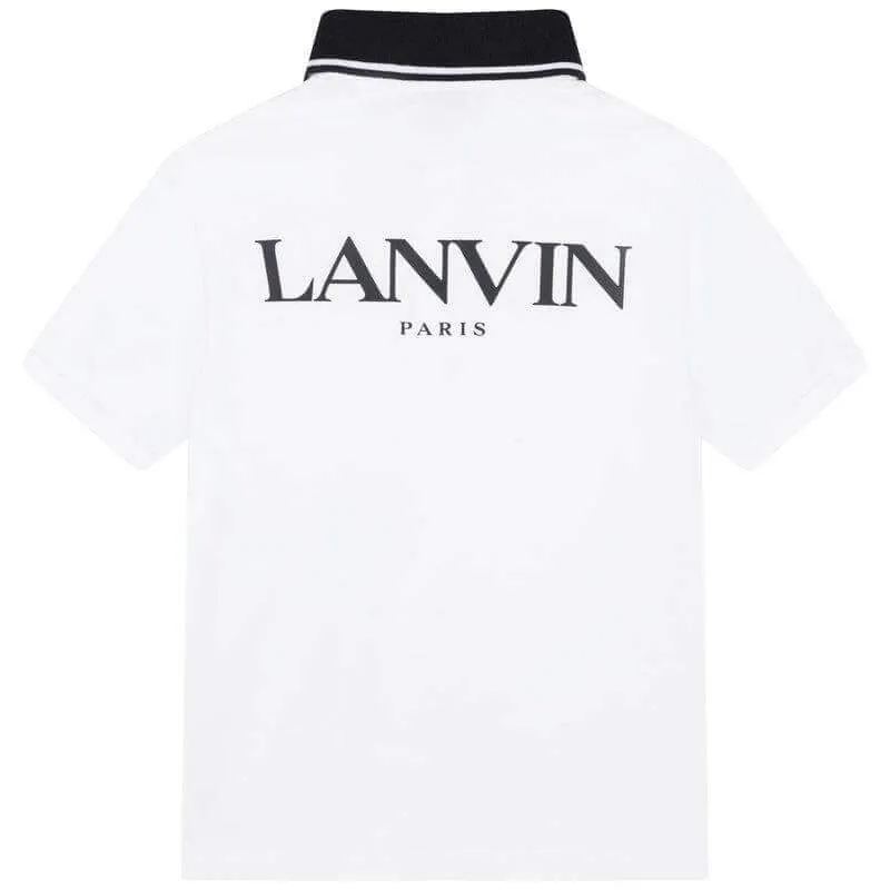 Boys White Short Sleeve Cotton Polo Shirt